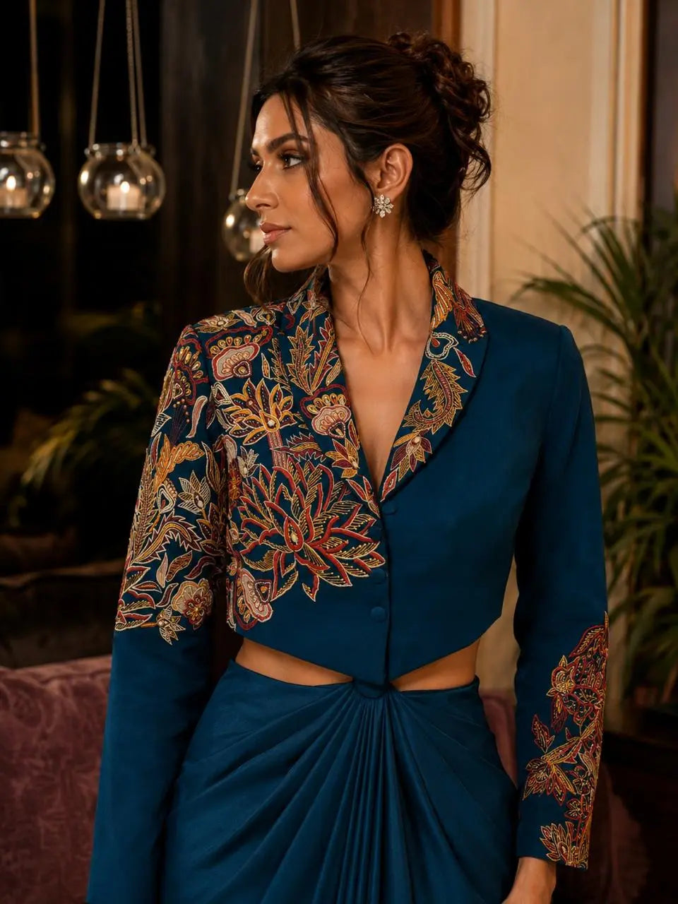 Teal Blazer and Gown
