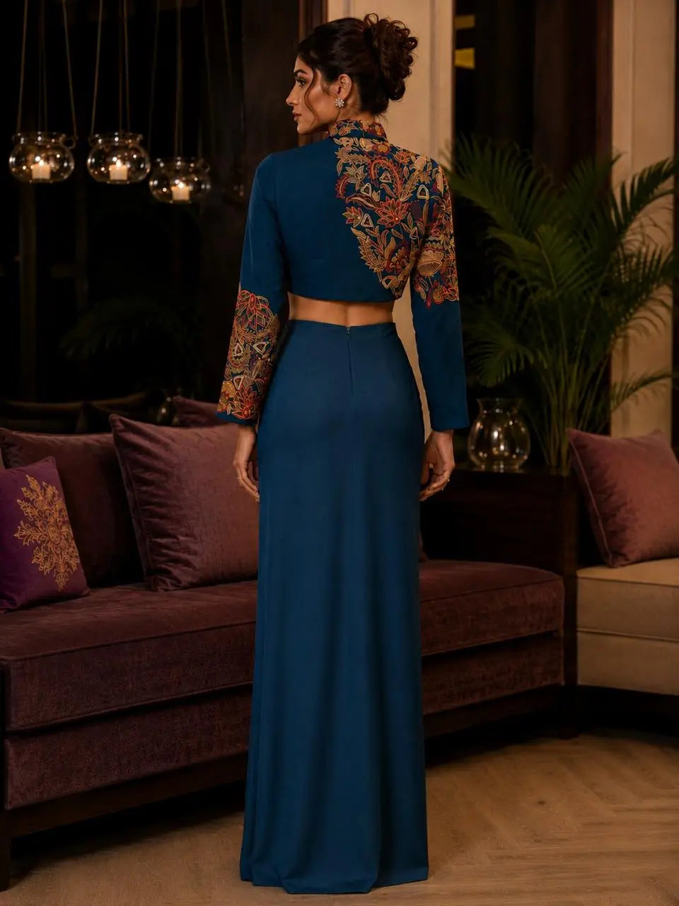 Teal Blazer and Gown