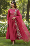 Magenta Chanderi suit set