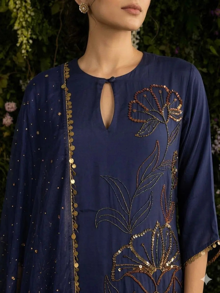 Midnight Blue Straight-placement suit