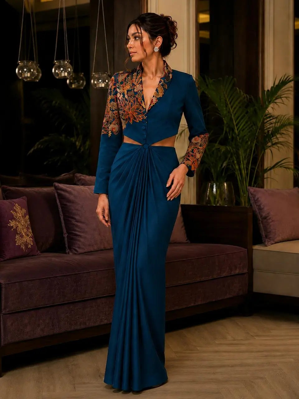 Teal Blazer and Gown