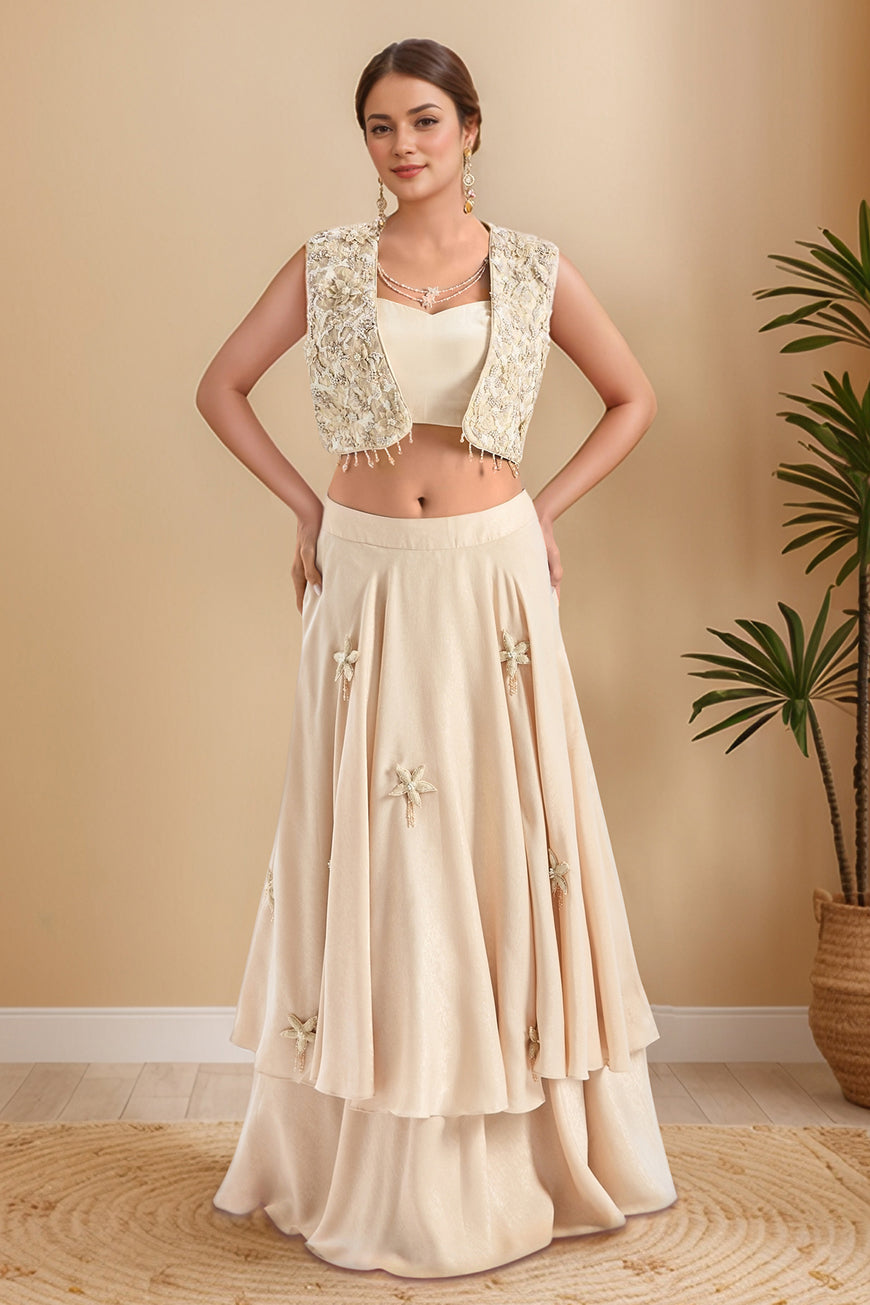 Ivory Jacket and Skirt Set