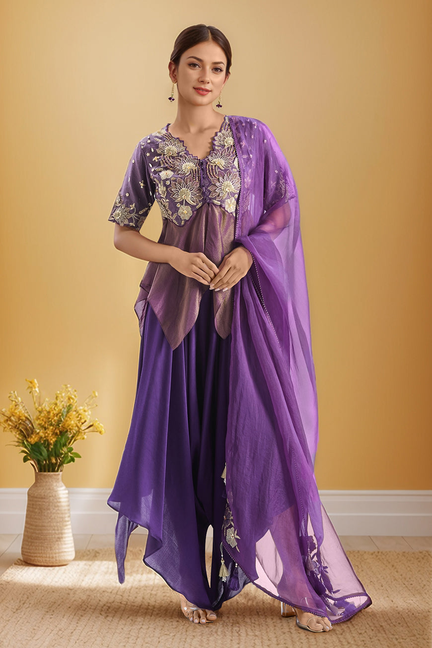Purple peplum set