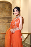 Orange Blouse With Sharara Set