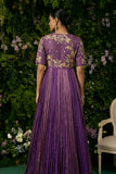Purple V-Neck Anarkali set