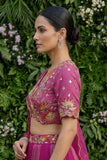 Magenta blouse and skirt set