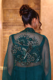 Emerald Green Skirt And Cape Set