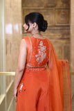 Orange Blouse With Sharara Set