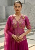 Magenta Multicolor Peplum & Sharara Set,