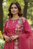 Magenta Chanderi suit set