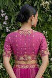 Magenta blouse and skirt set