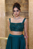 Emerald Green Skirt And Cape Set