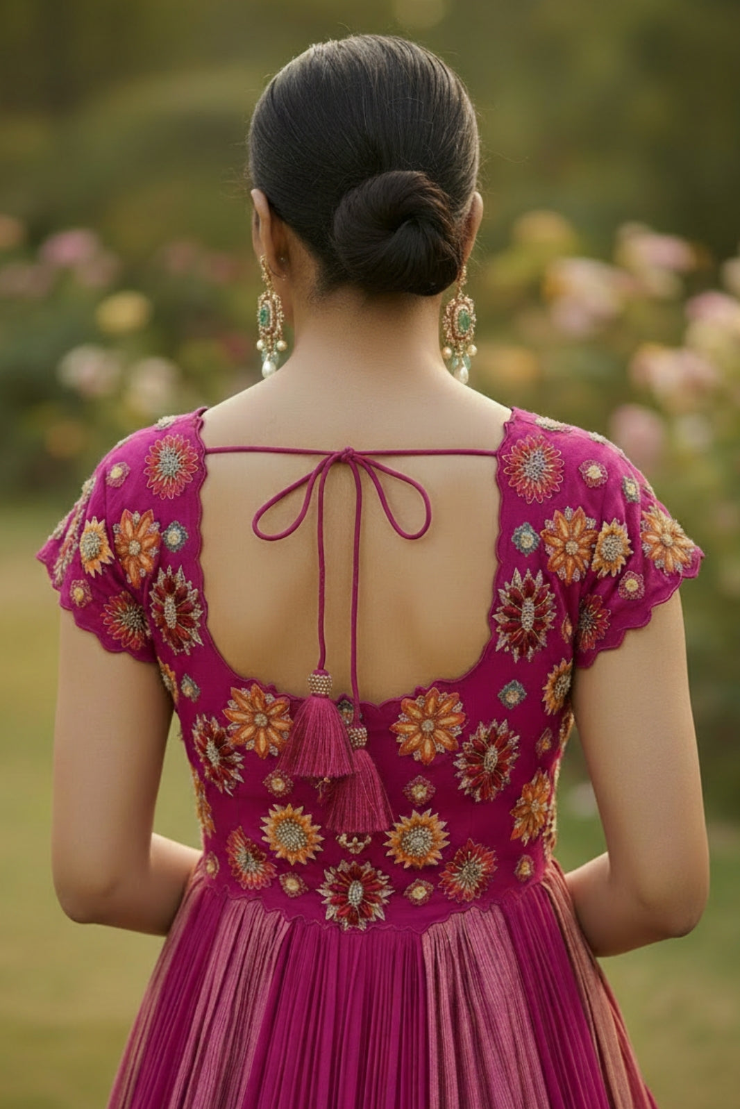 Magenta buta anarkali