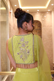 Lime green Blouse With Sharara Set