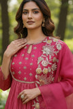 Magenta Chanderi suit set