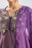 Purple Peplum and Skirt Set with Dupatta