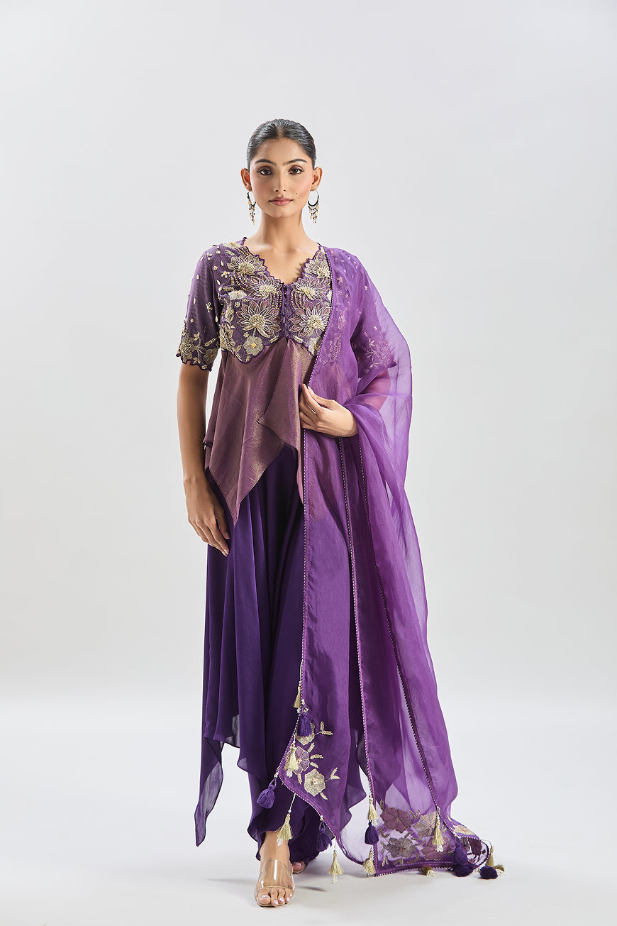 Purple peplum set