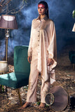 Beige Satin Georgette Embroidered Co-Ord Set
