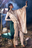 Beige Satin Georgette Embroidered Co-Ord Set