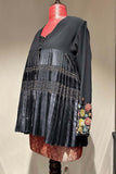 Black Georgette Embroidered Jacket Set