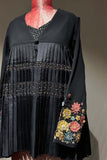 Black Georgette Embroidered Jacket Set