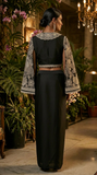Black & White Crop Jacket and Drape Skirt set