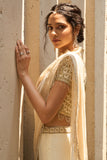 Ivory and Gold Saree - Shreeka