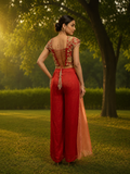 Rust Asymmetrical Top with pants