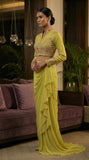Lime Green Bolero Jacket and Drape Skirt set