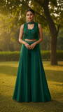 Emerald Green Organza & Gerogette Sharara set