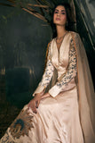 Beige Satin Georgette Screen Printed & Embroidered Anarkali Set