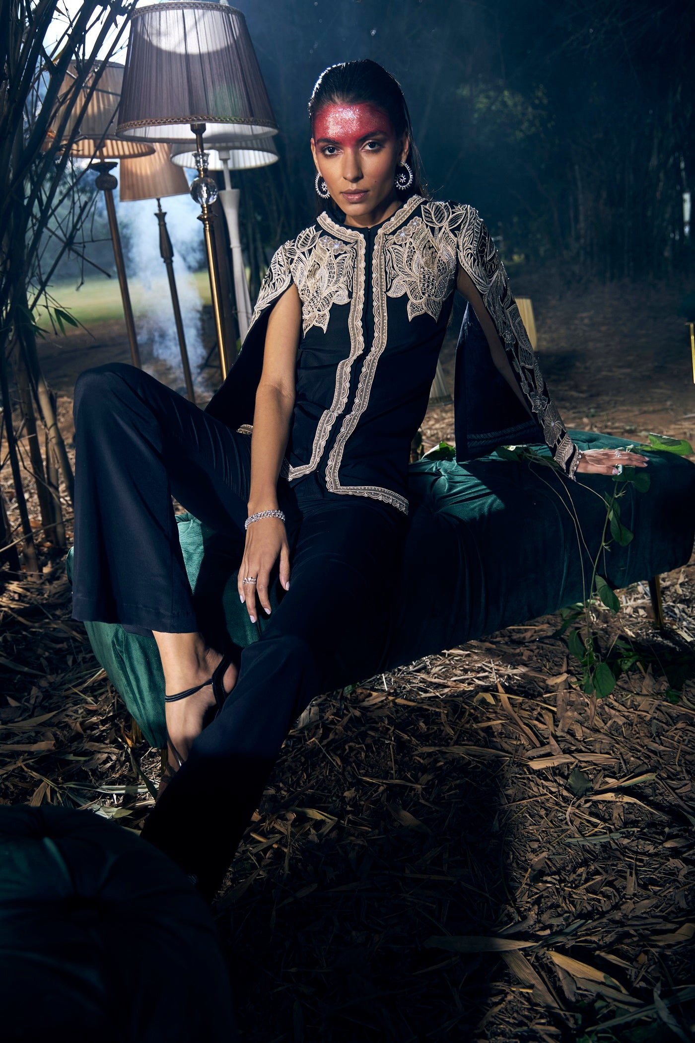Black Embroidered Silk Jacket - Shreeka