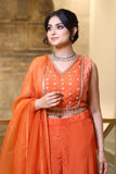 Orange Blouse With Sharara Set