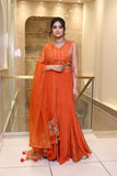 Orange Blouse With Sharara Set