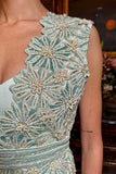 Mint Georgette Embroidered Jacket Set