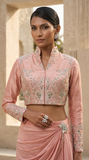 Pink Bolero Jacket and drape Pant set