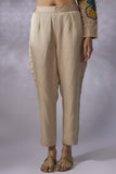 Beige silk Embroidered Kurta - Shreeka