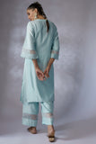 Powder blue Silk Chanderi Embroidered Kurta Set