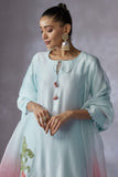 Powder blue Silk Chanderi Embroidered Kurta Set