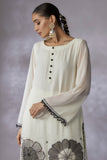 Ivory georgette embroidered kurta set
