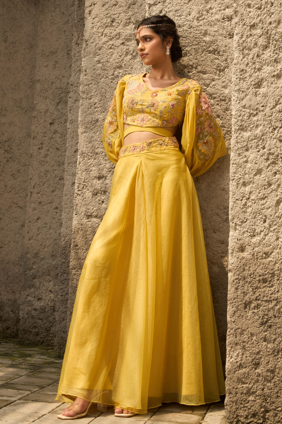 Lime Green Sharara - Shreeka