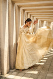 Ivory gold Anarkali - Shreeka