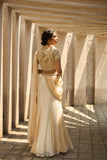 Ivory and Gold Saree - Shreeka