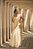 Ivory and Gold Saree - Shreeka