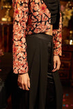 Black georgette hand embroidered blazer set