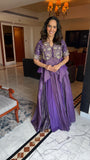 Purple Peplum and Skirt Set with Dupatta