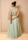 Mint Cape Jacket Skirt Set