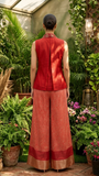 Rust  Lapel Jacket and Jacquard pant set